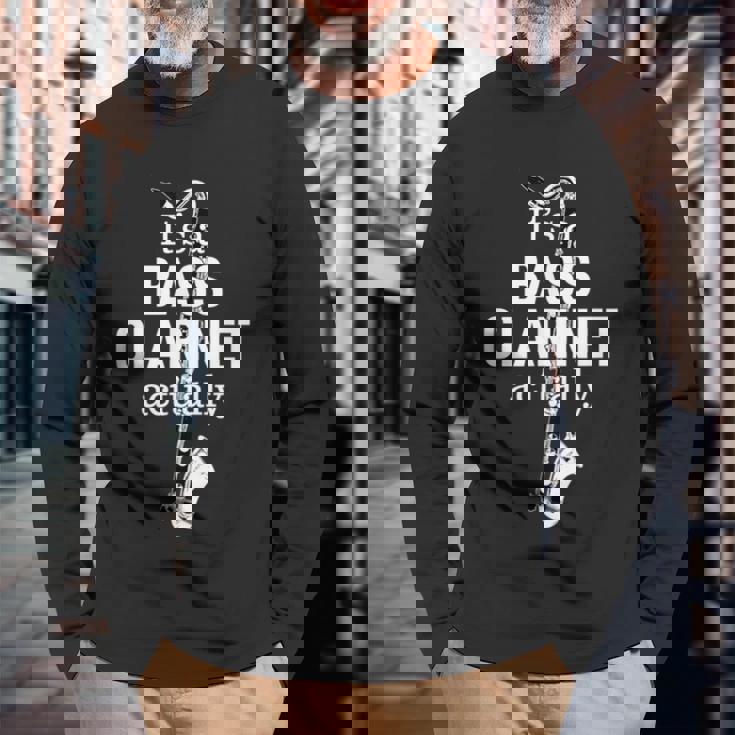 バスクラリネット奏者のためのクラリネットユーモア 面白いバスクラリネット Bass Clarinet 長袖Tシャツ 高齢者への贈り物