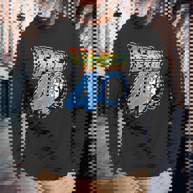 バック・トゥ・ザ・フューチャー 40周年記念タイムマシン Pov F&B 長袖Tシャツ 高齢者への贈り物