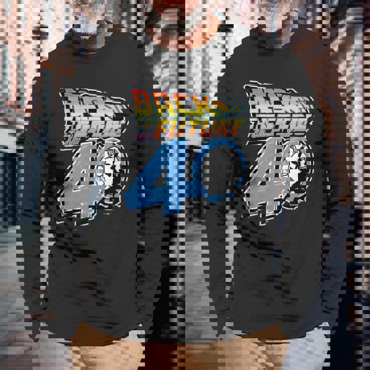 バック・トゥ・ザ・フューチャー 40周年記念時計塔ロゴ 長袖Tシャツ 高齢者への贈り物