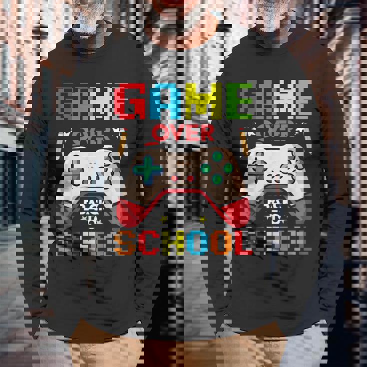 バック・トゥ・スクール-ゲームオーバーバック・トゥ・スクール 長袖Tシャツ 高齢者への贈り物