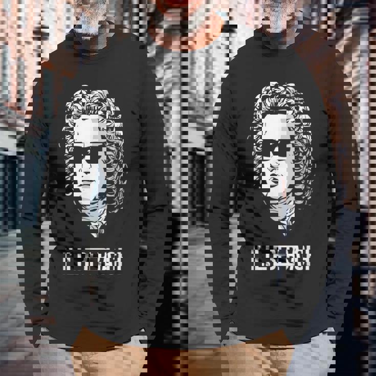 バッハ 面白い 作曲家 クラシック音楽 音楽好き ギフト オルガン ヴァイオリン ピアノ 長袖Tシャツ 高齢者への贈り物