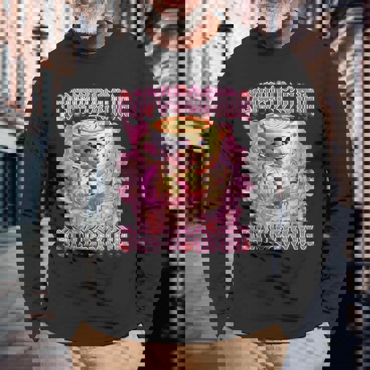 バレリーナ カプチーナ Ai ジェネラーレ イタリアンキャラクター ブレイン 長袖Tシャツ 高齢者への贈り物