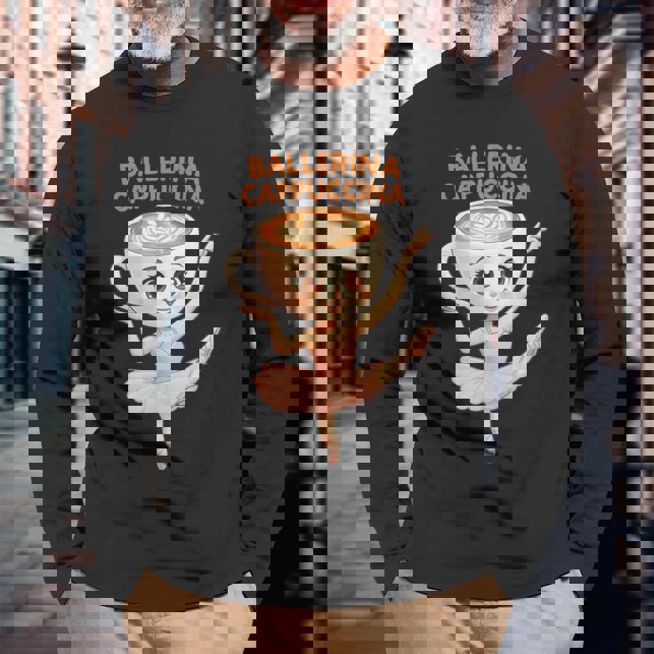 バレリーナ カプチーナ イタリアン ブレイン ミーム キッズ メンズ レディース 長袖Tシャツ 高齢者への贈り物