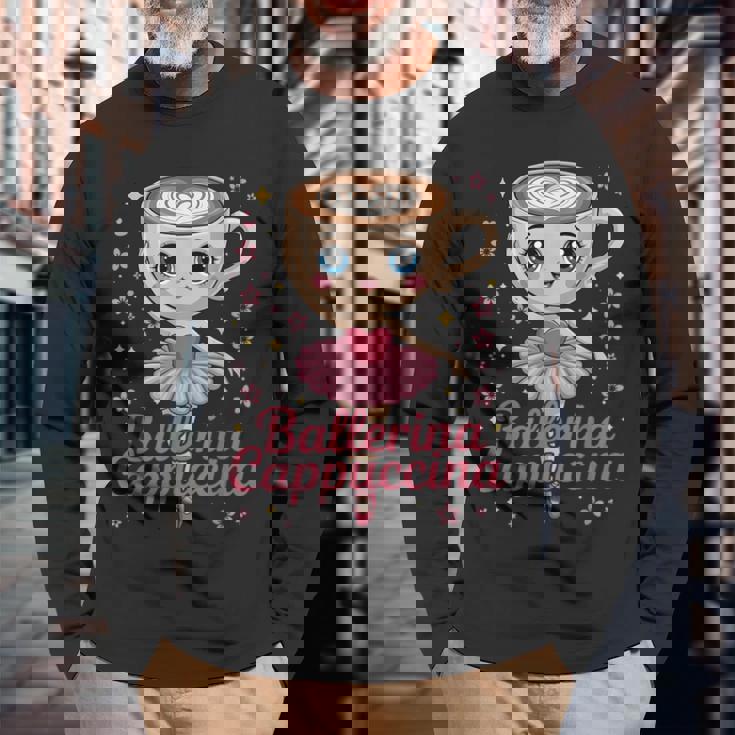 バレリーナカプチーナ イタリアンブレインロットミーム ブレインロットミーム 長袖Tシャツ 高齢者への贈り物