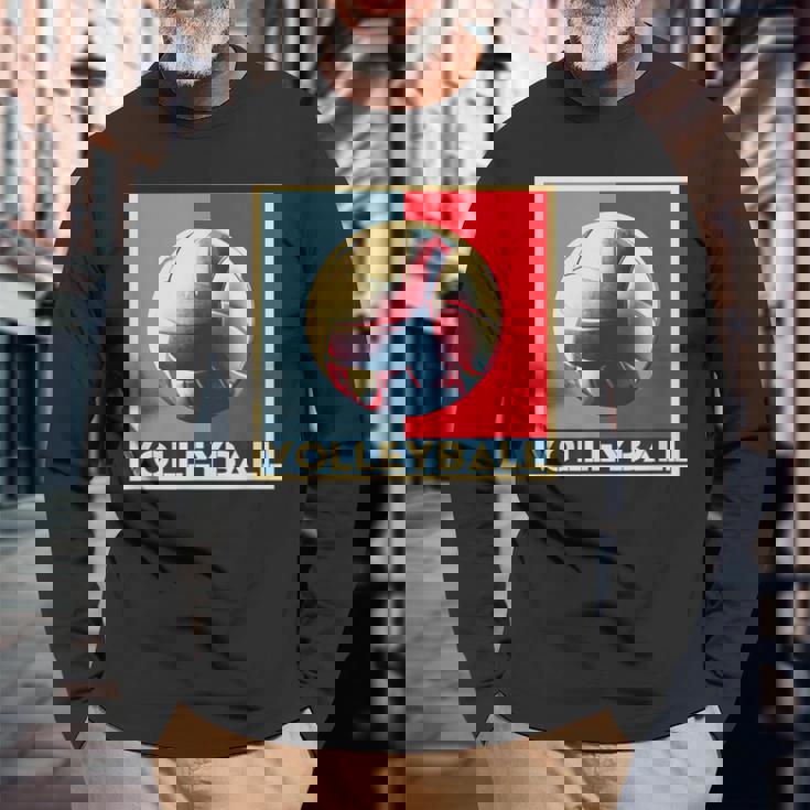 バレーボール バレー 面白tシャツ おもしろ 服 メンズ レディース おもしろグッズ バレー部 長袖Tシャツ 高齢者への贈り物