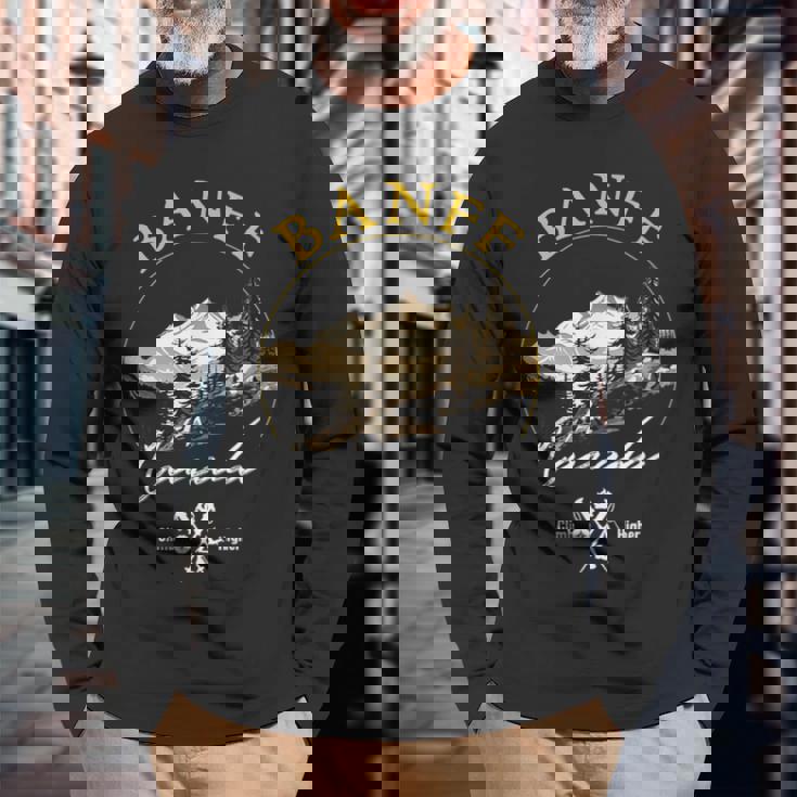 バンフ レトロ ヴィンテージ アパレル バンフ お土産 長袖Tシャツ 高齢者への贈り物