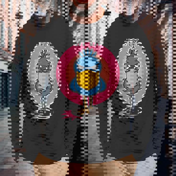 バードシリーズ「ハシビロコウ」 長袖Tシャツ 高齢者への贈り物