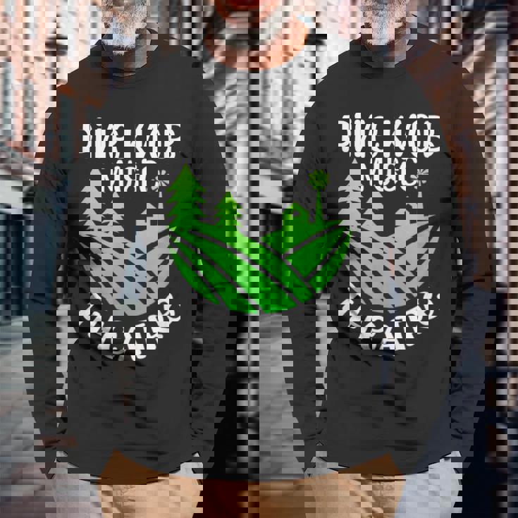 パインノブ 音楽 劇場 ミュージシャン ミュージカル 長袖Tシャツ 高齢者への贈り物