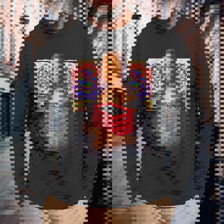 パチンカス 面白いtシャツ モナリザ パチンコ ギャンブル メンズ おもしろ 服 おもしろグッズ ネタ ウケ狙い 長袖Tシャツ 高齢者への贈り物