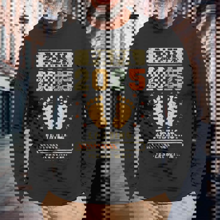 パパ 2025 ローディング 出産発表 これからパパになる人 長袖Tシャツ 高齢者への贈り物