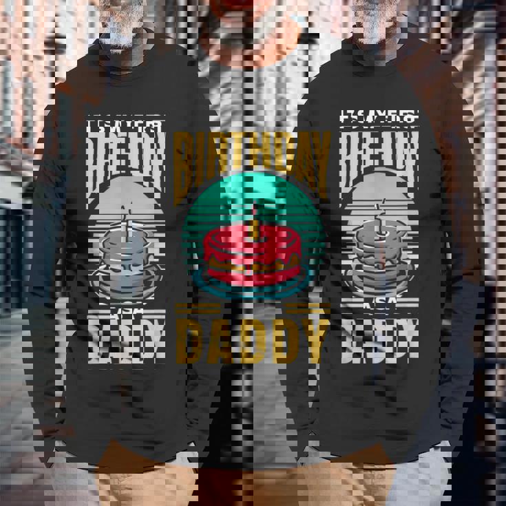 パパになって初めての誕生日 年 祝 チーム パーティー 長袖Tシャツ 高齢者への贈り物