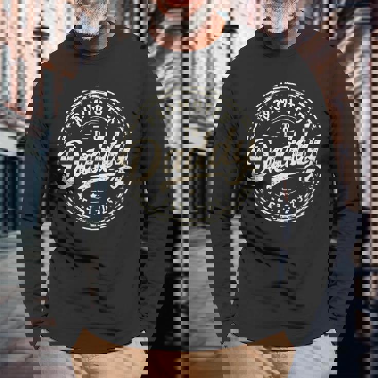 パパに昇格 2025 新パパベイビー初めてのお父さん 長袖Tシャツ 高齢者への贈り物