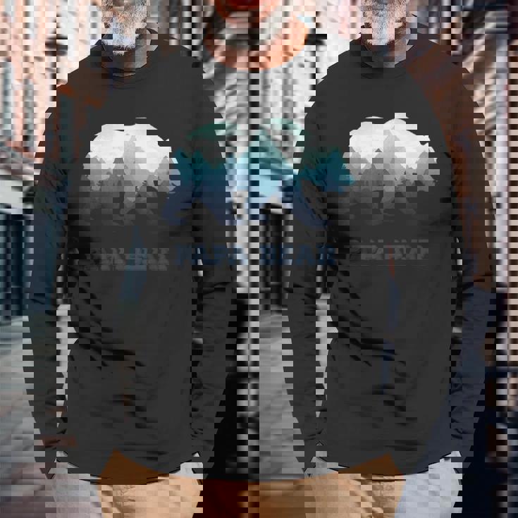 パパベア 野生動物 父の日ギフト お父さんやお父さんへのギフト 長袖Tシャツ 高齢者への贈り物