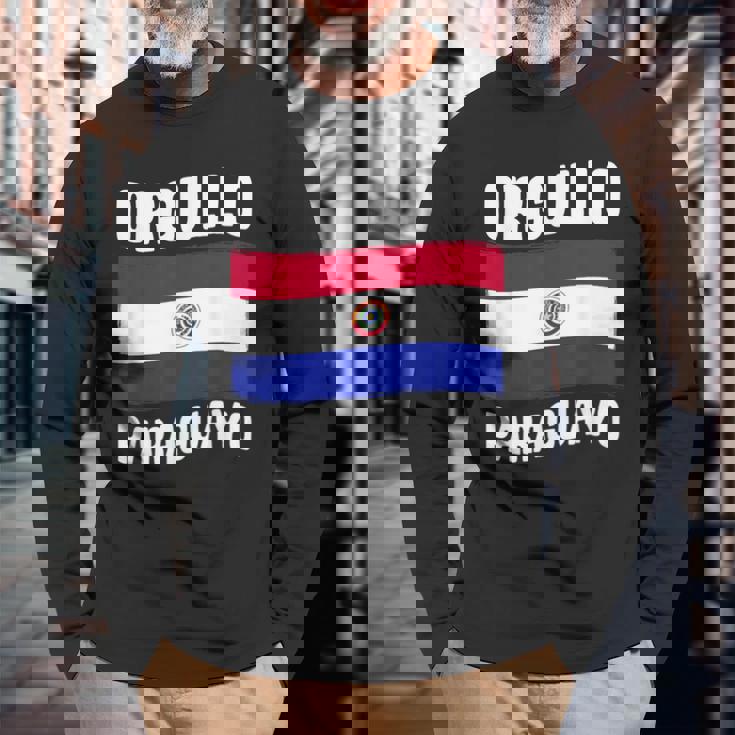パラグアイプライド パラグアイ国旗 Orgullo Paraguayo 長袖Tシャツ 高齢者への贈り物