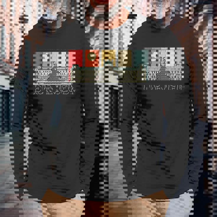 パリのルーブル美術館 フランス観光 長袖Tシャツ 高齢者への贈り物