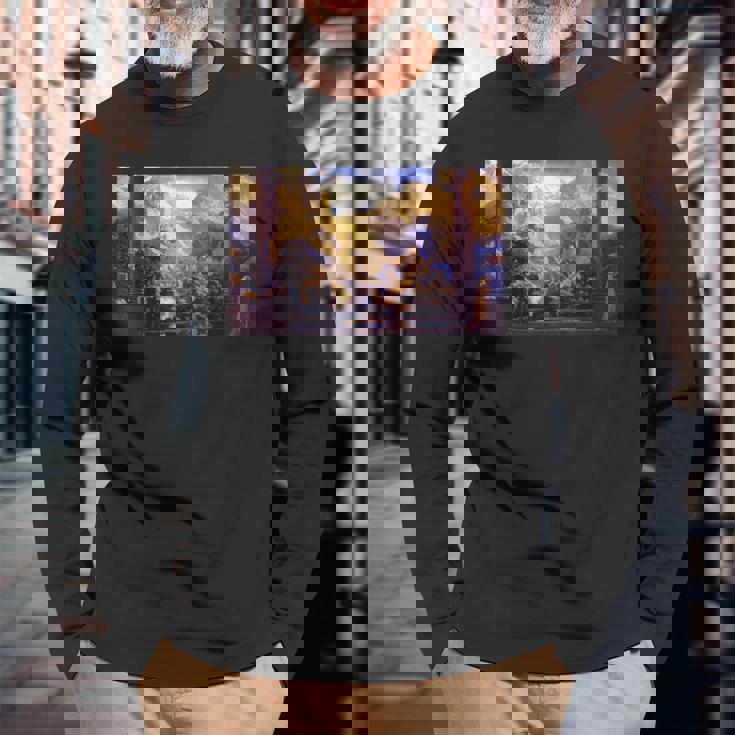 パリッシュによるロマンス名画 長袖Tシャツ 高齢者への贈り物