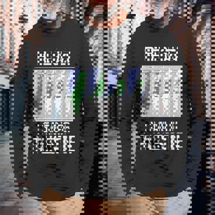 パレスチナギフト フィリストエルサレム パレスチナの自由 長袖Tシャツ 高齢者への贈り物