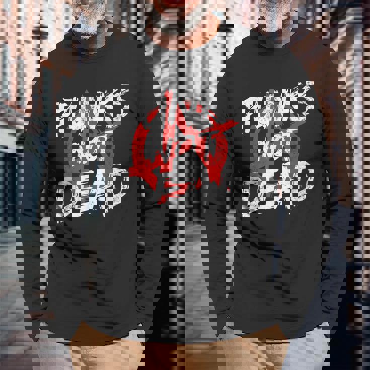 パンク ロック ポゴ アナーキー パンクス パンク ロッカー パンクの衣装 長袖Tシャツ 高齢者への贈り物