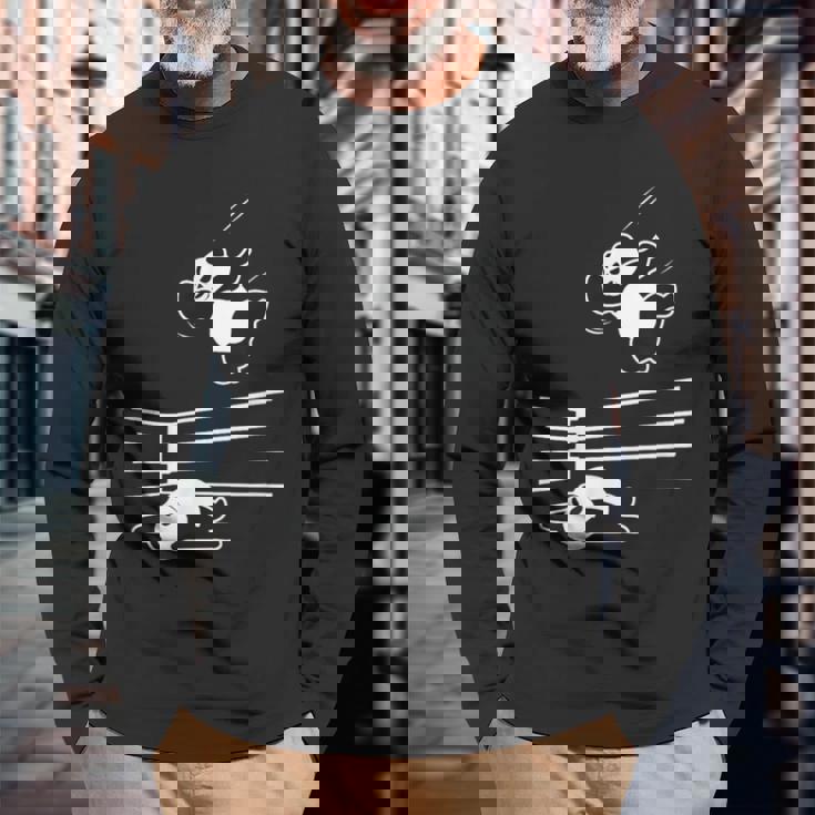 パンダ ベア レスラー レスリング グラップリング 長袖Tシャツ 高齢者への贈り物