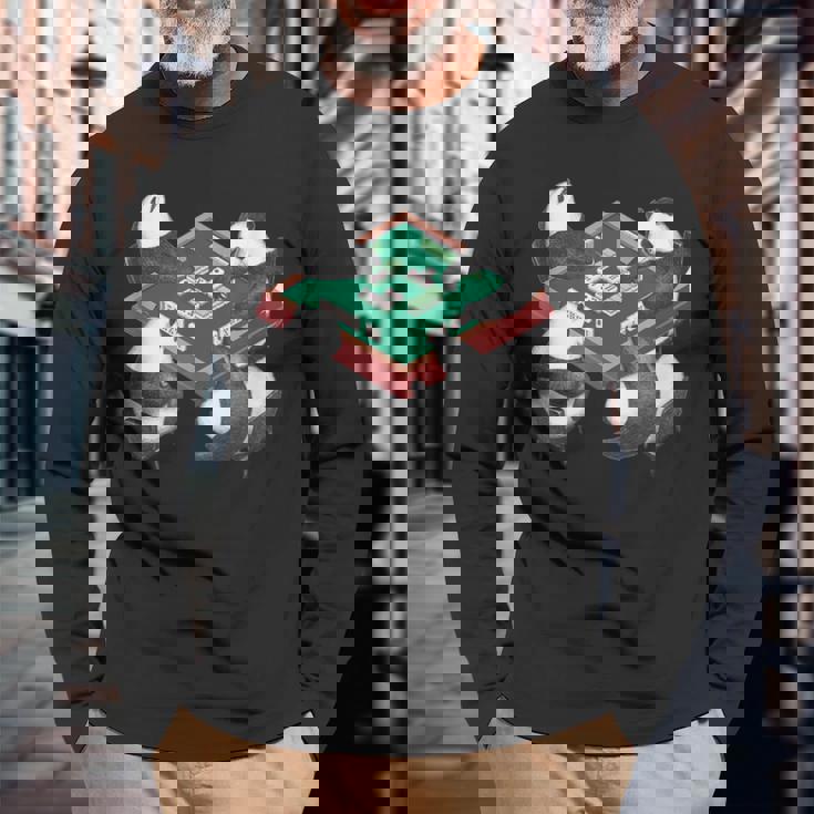 パンダ 麻雀 面白いtシャツ 動物 文字入り メンズ おもしろ 面白い 服 おもしろグッズ ネタ 雀士 長袖Tシャツ 高齢者への贈り物