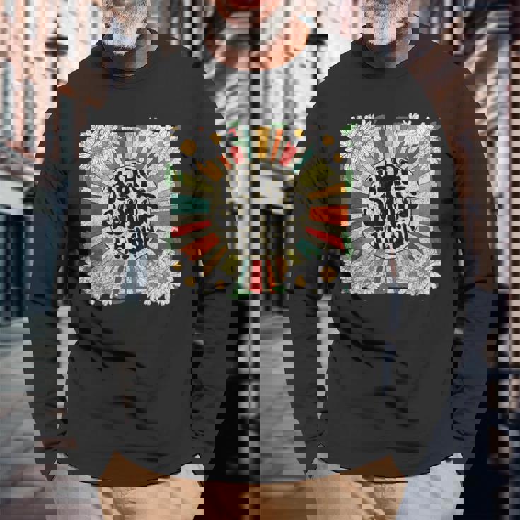 ヒア・カムズ・ザ・サン 長袖Tシャツ 高齢者への贈り物