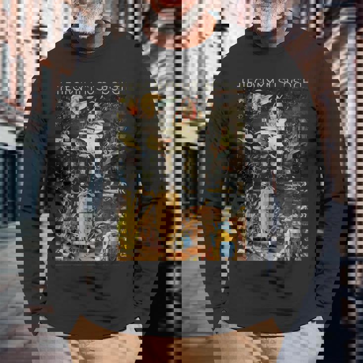ヒエロニムスボッシュ快楽の園 長袖Tシャツ 高齢者への贈り物