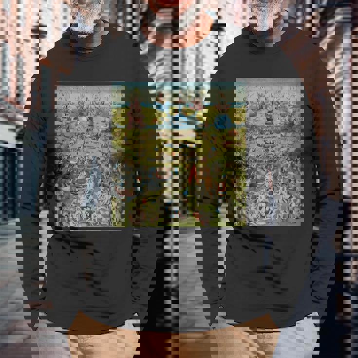 ヒエロニムス・ボッシュ 地球の喜びの庭 アート 長袖Tシャツ 高齢者への贈り物