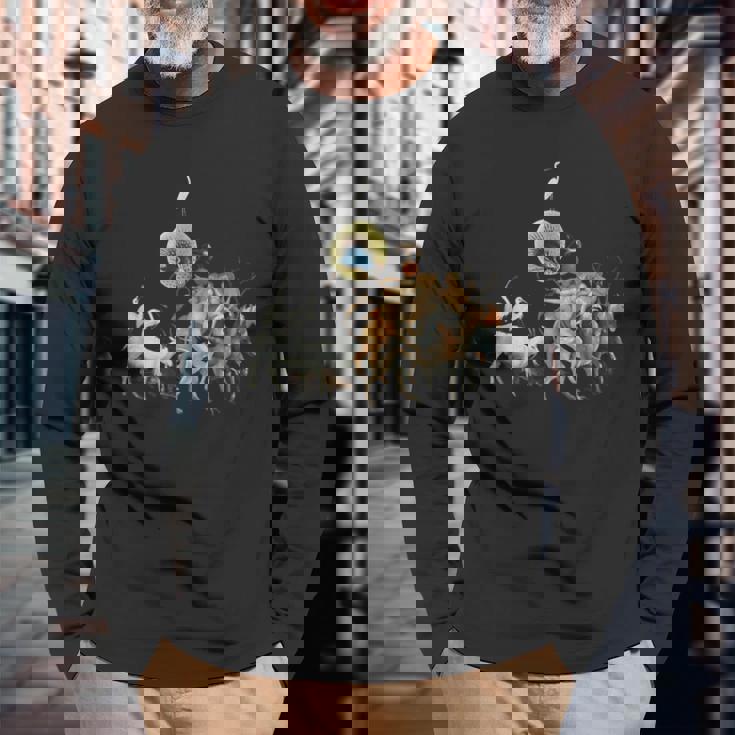 ヒエロニムス・ボッシュ 地球の喜びの庭 長袖Tシャツ 高齢者への贈り物