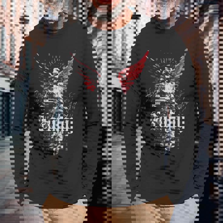 ヒップホップ Y2k ヴィンテージ ヒップスター エッジの効いたアーバン ストリートウェア エンジェル 長袖Tシャツ 高齢者への贈り物