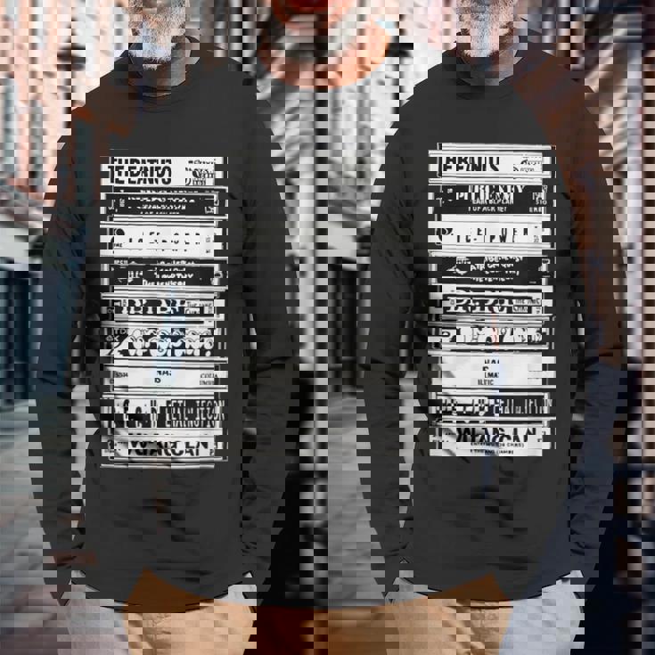 ヒップホップアーティスト カセット オールドスクールラップ 長袖Tシャツ 高齢者への贈り物