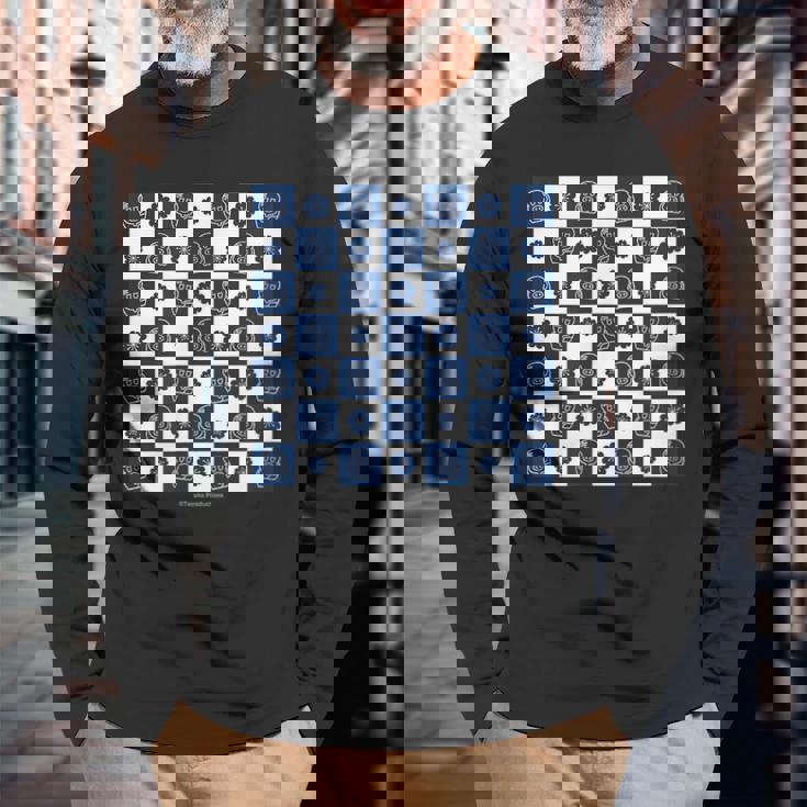 ヒョウタンツギ 和柄市松模様 Ctezuka Productions 長袖Tシャツ 高齢者への贈り物