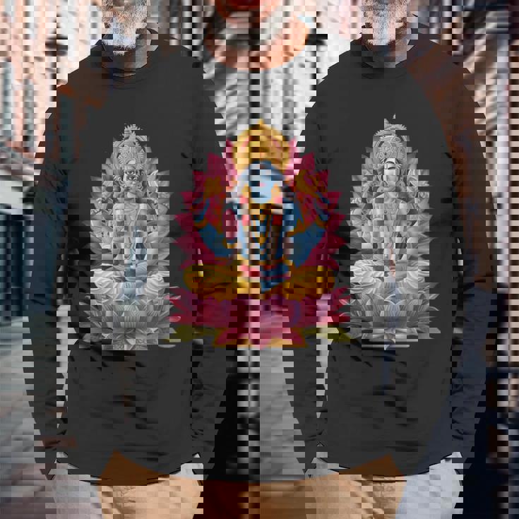 ヒンドゥー教の神ヴィシュヌ ヴィシュヌ ヒンドゥー教 守護の象徴 長袖Tシャツ 高齢者への贈り物