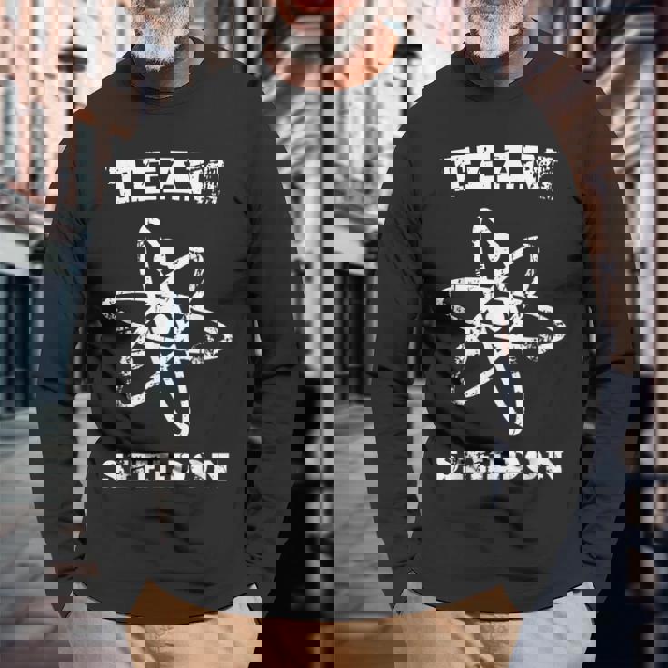 ビッグバン理論ロゴチームシェルドン・アトム 長袖Tシャツ 高齢者への贈り物