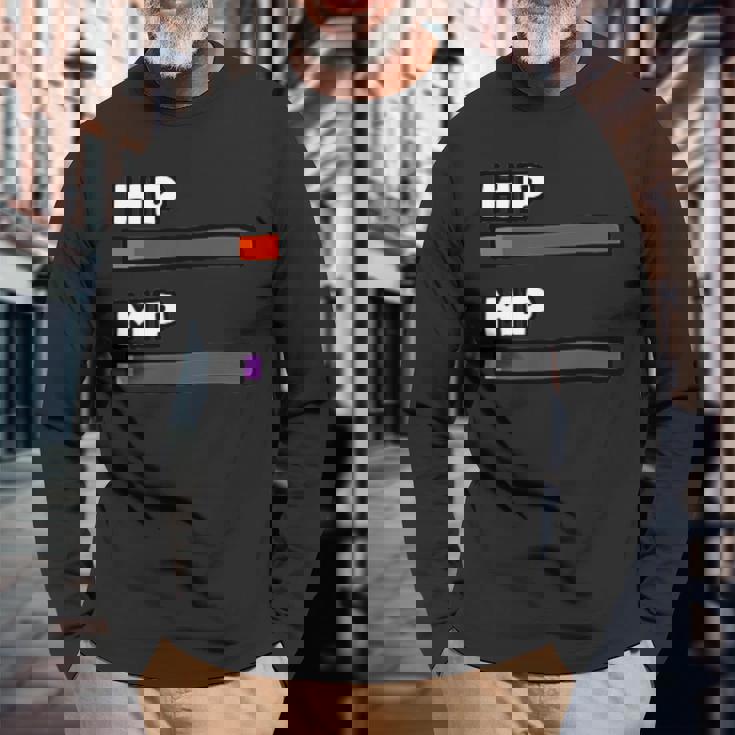 ビデオゲームのようなhp&Mpゲージ。 長袖Tシャツ 高齢者への贈り物