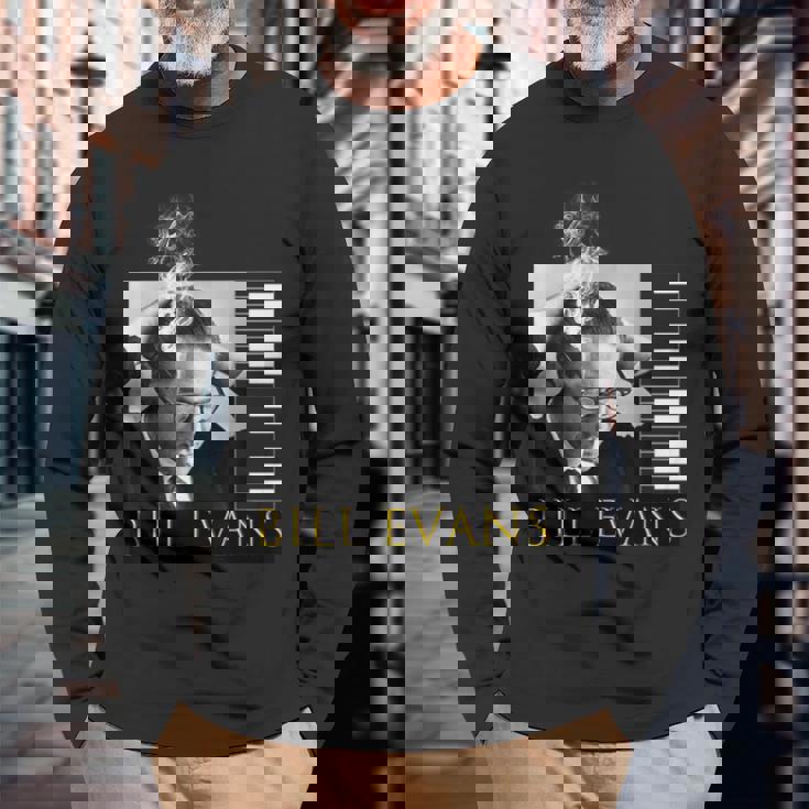 ビルエバンス_001 長袖Tシャツ 高齢者への贈り物