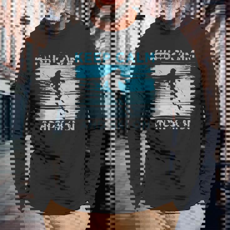 ビンテージ スキー シャツ 長袖Tシャツ 高齢者への贈り物