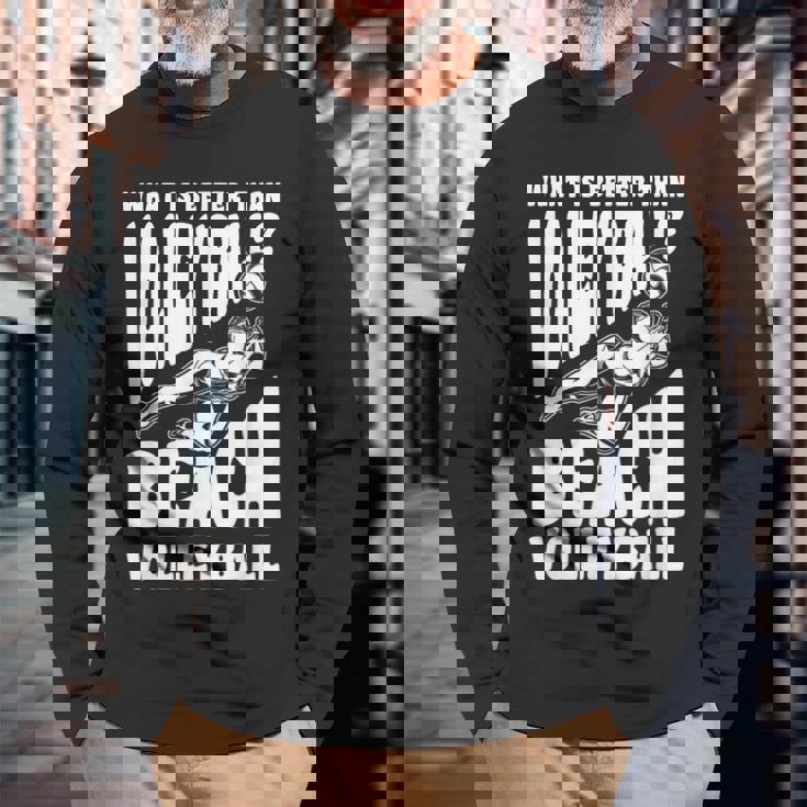 ビーチバレー選手の言葉 長袖Tシャツ 高齢者への贈り物