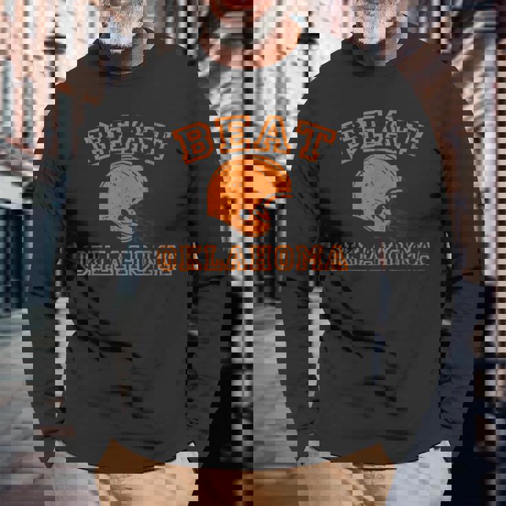 ビートオクラホマ カレッジフットボールtシャツ 長袖Tシャツ 高齢者への贈り物