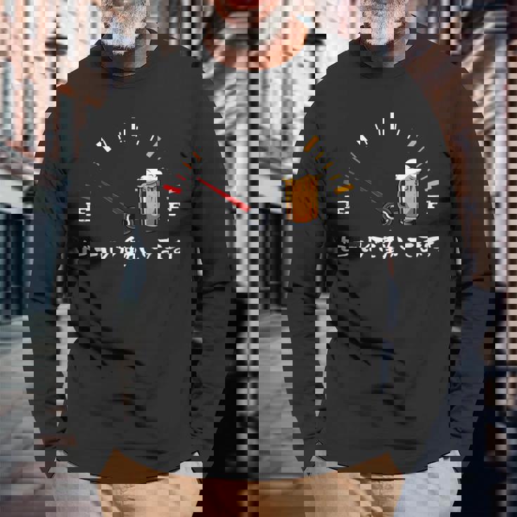 ビールで動いてます 酒 メンズ おもしろ 筆文字 面白い 服 オリジナル おもしろグッズ 文字 ネタ ビール愛好者の誇り 長袖Tシャツ 高齢者への贈り物