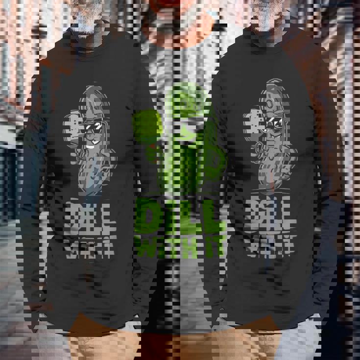 ピクルス ピックルボール キュウリ ベジタリアン ディル With It メンズ レディース 長袖Tシャツ 高齢者への贈り物