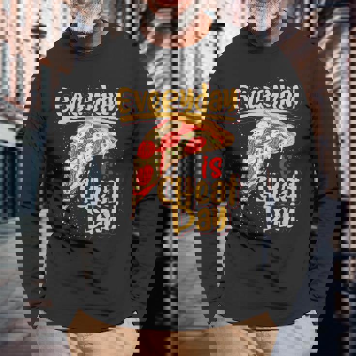 ピザ 美味しい食べ物 恋人 炭酸 不健康なダイエット チートデー 長袖Tシャツ 高齢者への贈り物