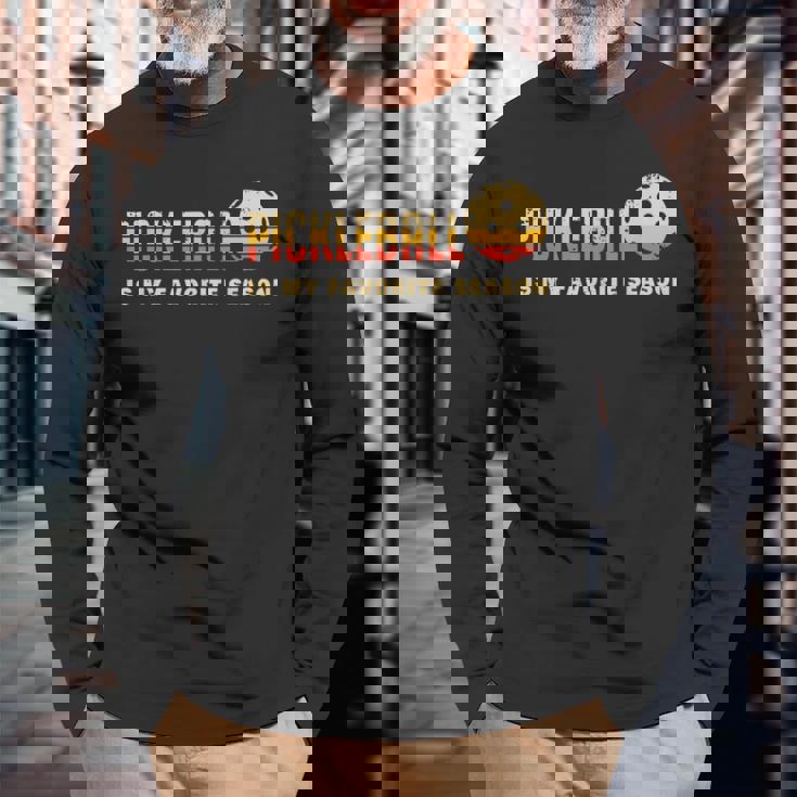 ピックルボールは私の好きな季節 面白いピックルボール 長袖Tシャツ 高齢者への贈り物