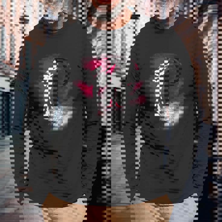 ピンクパンサー ル ピンクシルエット 霧の中 長袖Tシャツ 高齢者への贈り物