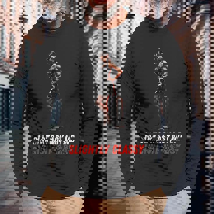 ピンナップガール スマート、生意気、やや上品 長袖Tシャツ 高齢者への贈り物