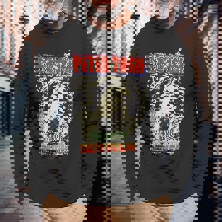 ピーター・トッシュが欲しかったドレッドまたはアライブ写真 リー・ジャッフェ作 長袖Tシャツ 高齢者への贈り物