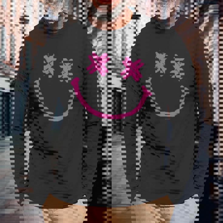 ファックボーイ・スマイル 長袖Tシャツ 高齢者への贈り物