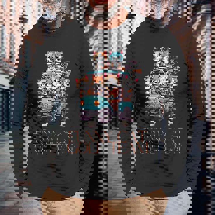 ファニーキャットゴルフチーム アニメ 長袖Tシャツ 高齢者への贈り物