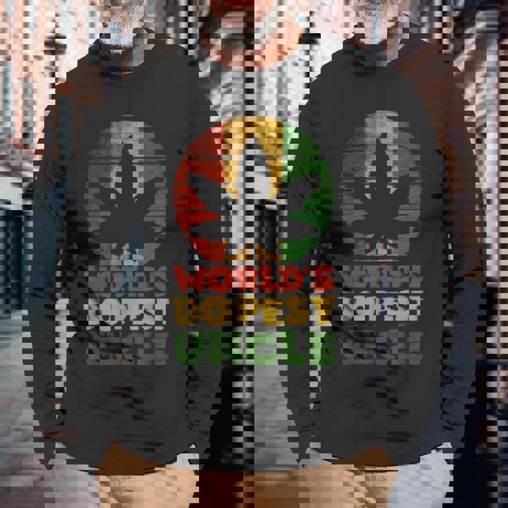 ファニーワールド クールな叔父さん ラスタカラー 長袖Tシャツ 高齢者への贈り物