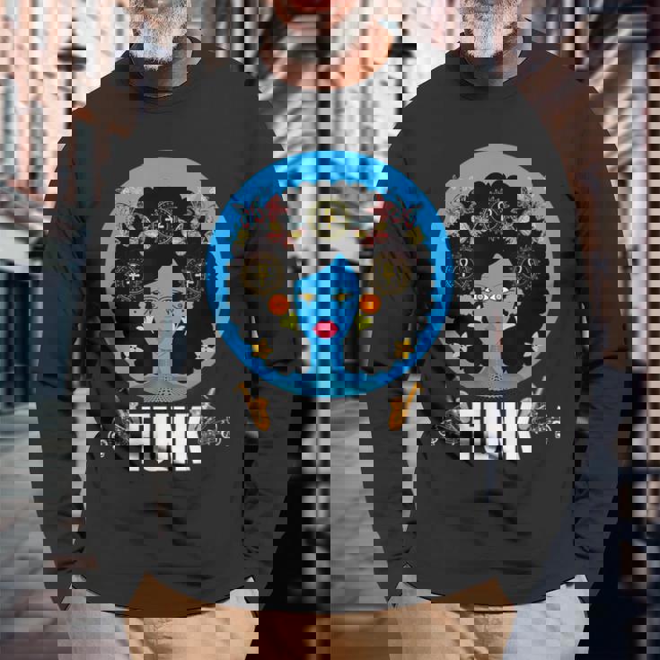 ファンク ソウルフル・ジャズ カラフル・ミュージック 長袖Tシャツ 高齢者への贈り物