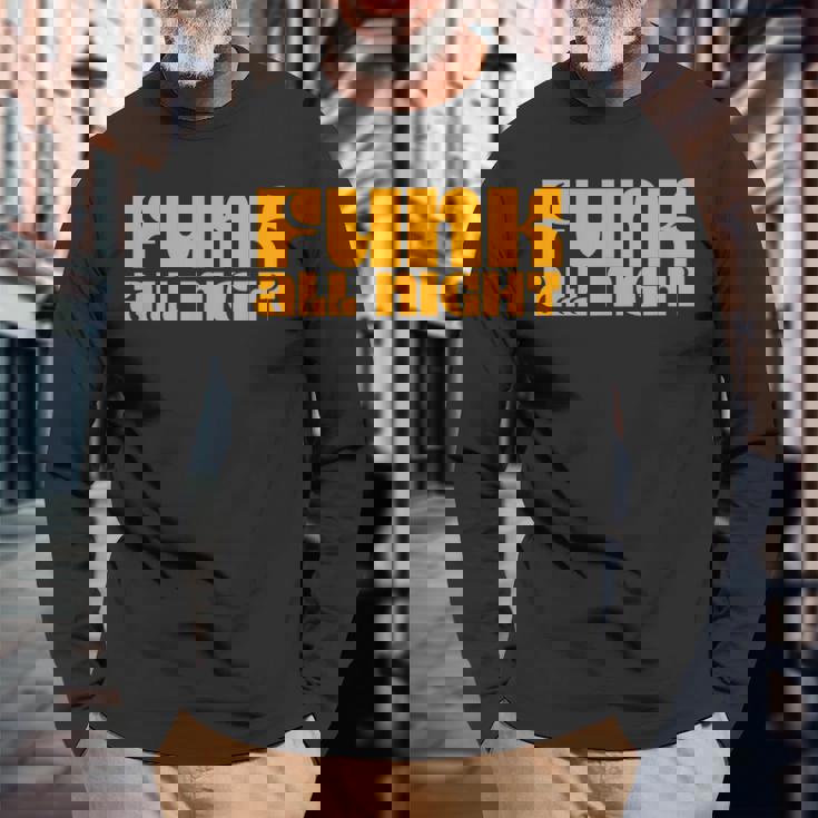 ファンク オールナイト 70年代 レトロ ソウル ファンク ディスコミュージック 長袖Tシャツ 高齢者への贈り物